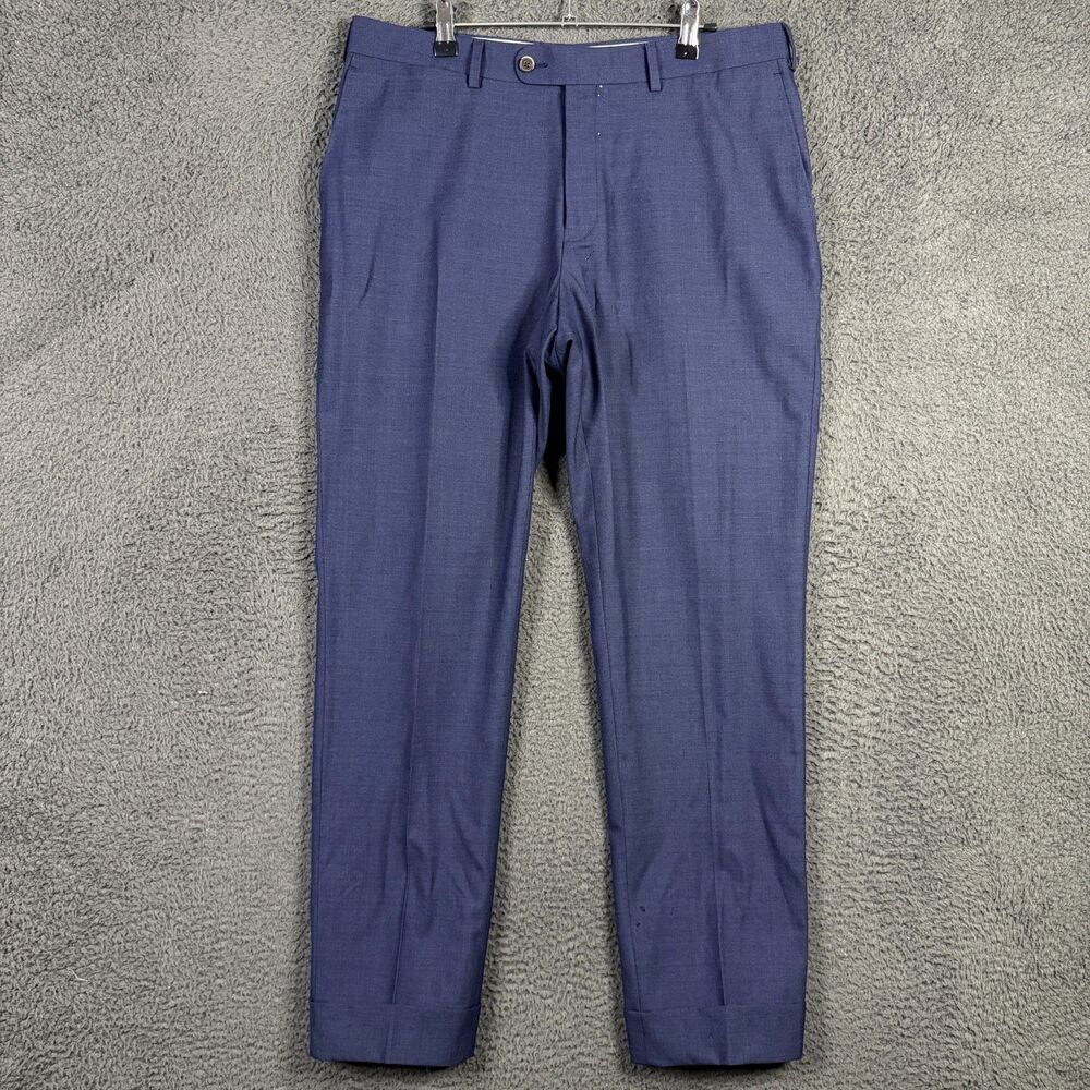 Suitsupply Pants Mens 34x30 Blue Soho Slim Fit Dress Slacks VBC Wool Formal